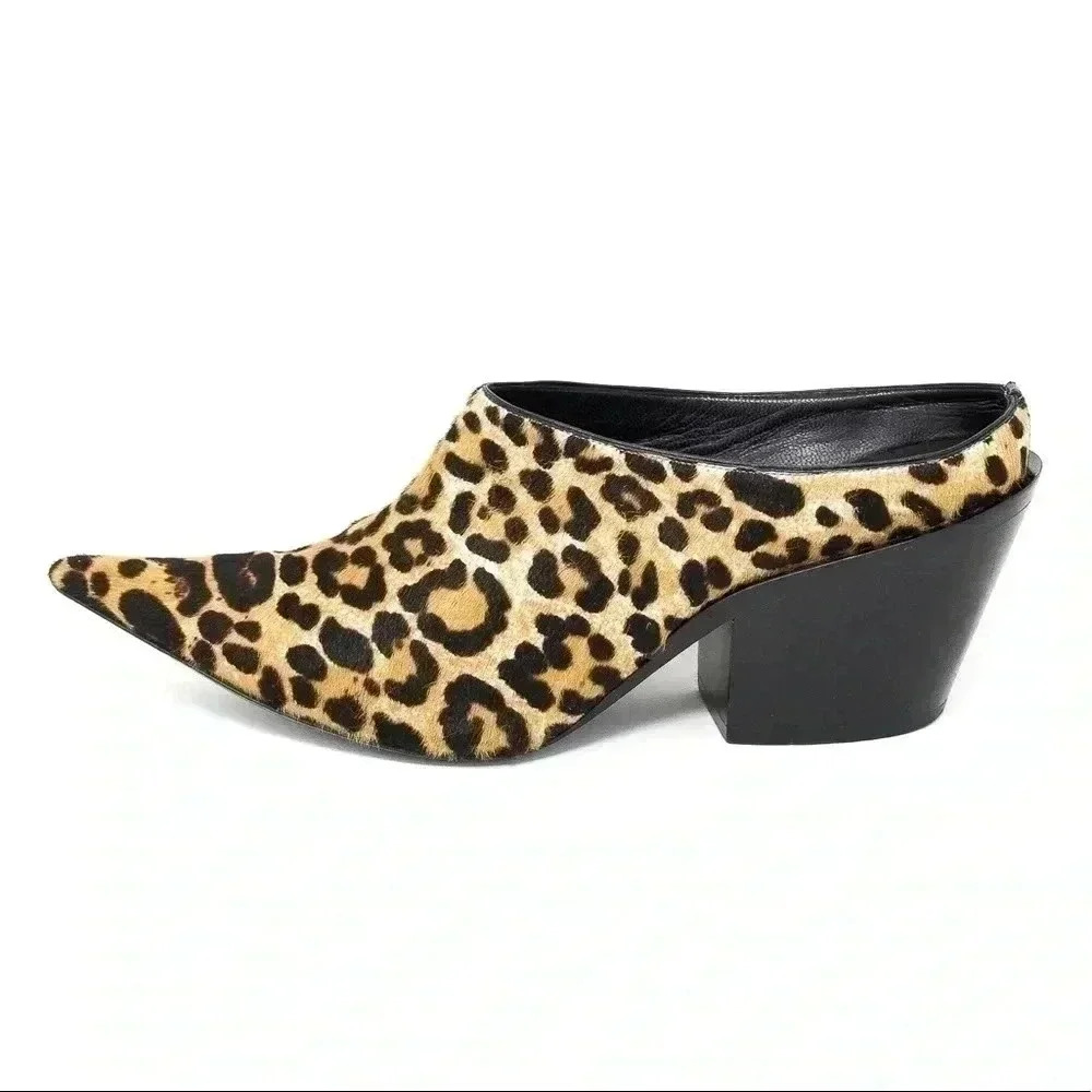 Haider Ackermann Leopard Print Pointed Mules Size… - image 7